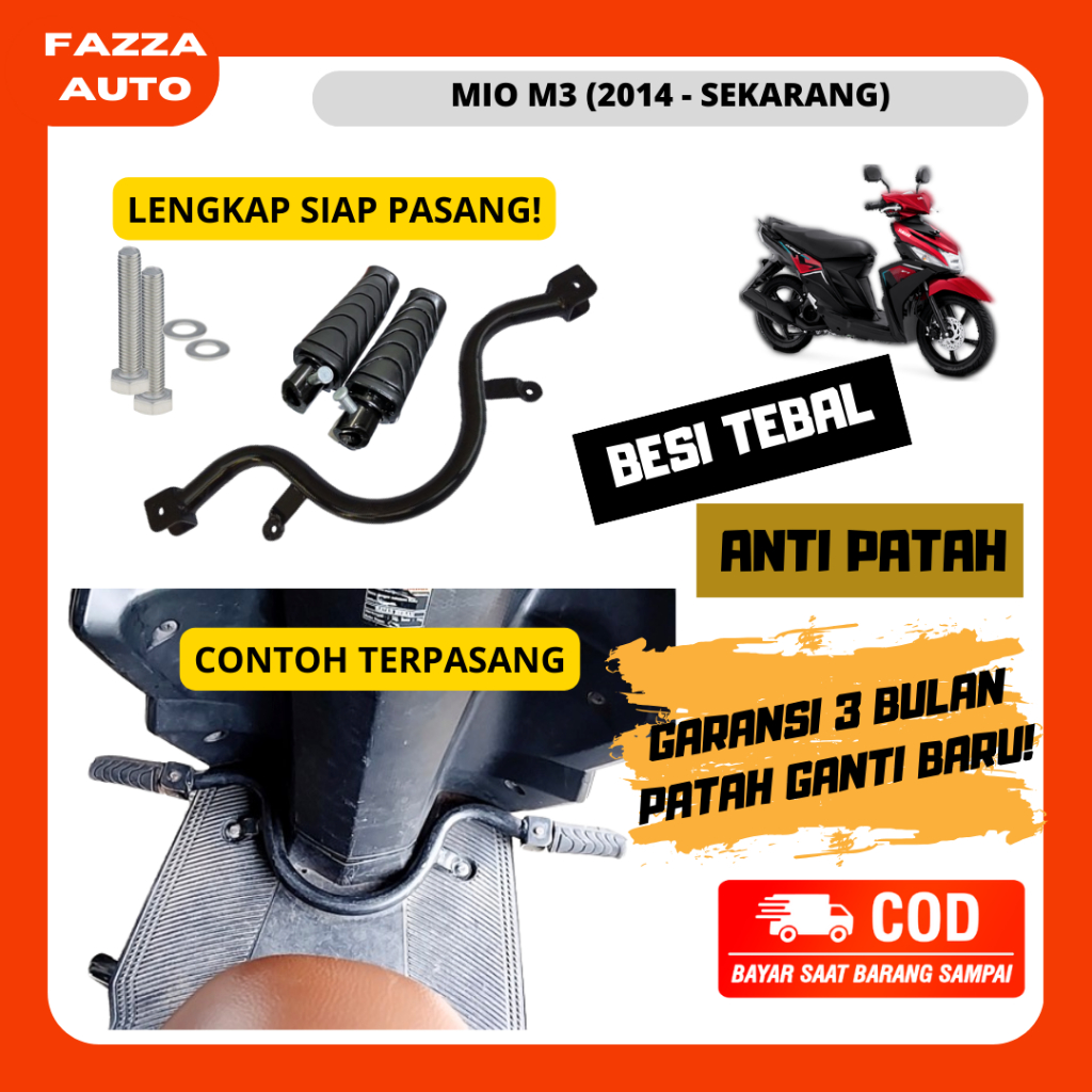 FOOTSTEP DEPAN MIO M3 (2014 - SEKARANG) PAKET LENGKAP