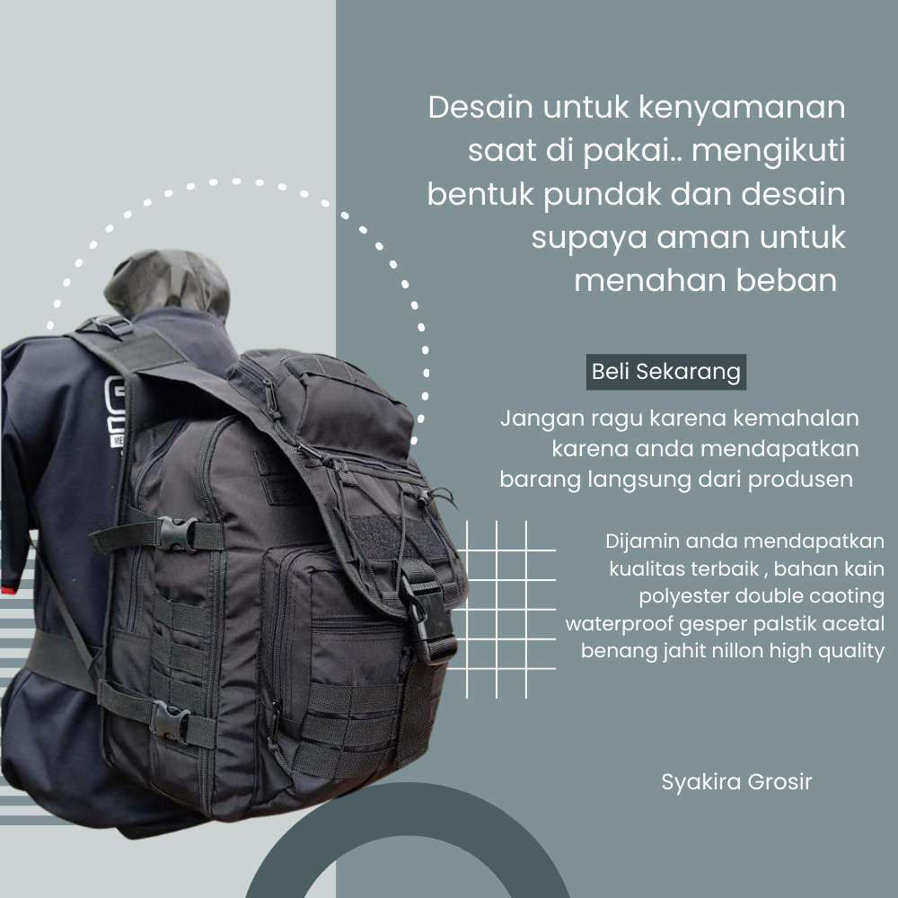 Tas Ransel Army tactical Laptop pria bodypack