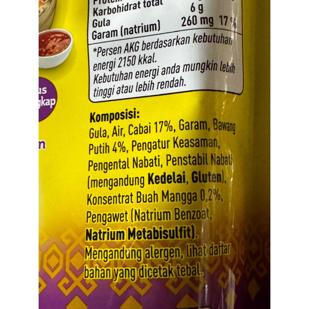 

RB Indofood Saus Tomat / Sambal Ekstra Pedas / Bangkok Pouch 1 kg
