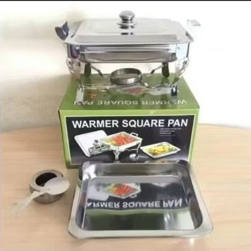 Warmer Square Pan • Warmer Kotak Prasmanan • Pan With Stove • Chafing Dish