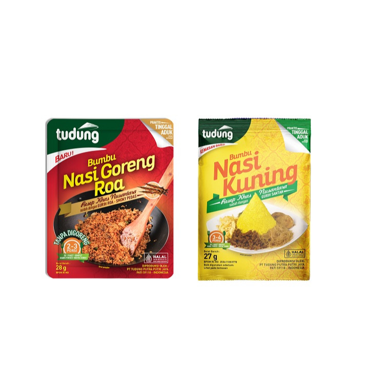 

Tudung Bumbu Nasi Kuning 27g Nasi Goreng Roa 28g