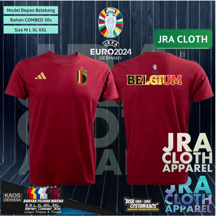 KAOS SHIRT BAJU EURO 2024 BELGIA BELGIUM HOME AWAY OFFICIAL