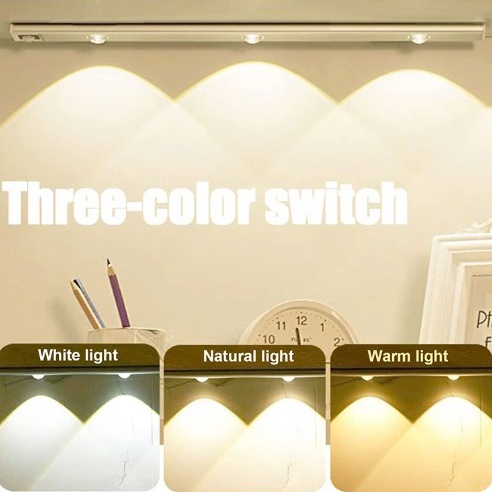 PAKET HEMAT LAMPU MAGNET LED 3Warna Ukuran 2  3  4 6cm Dengan Sensor Gerak Untuk Lemari Pakaian Untu