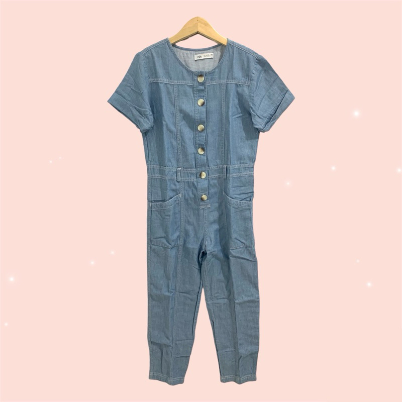 [PRELOVED KIDS] ZARA Lightweight One Piece Jumpsuit (11-12 years) - Denim Blue