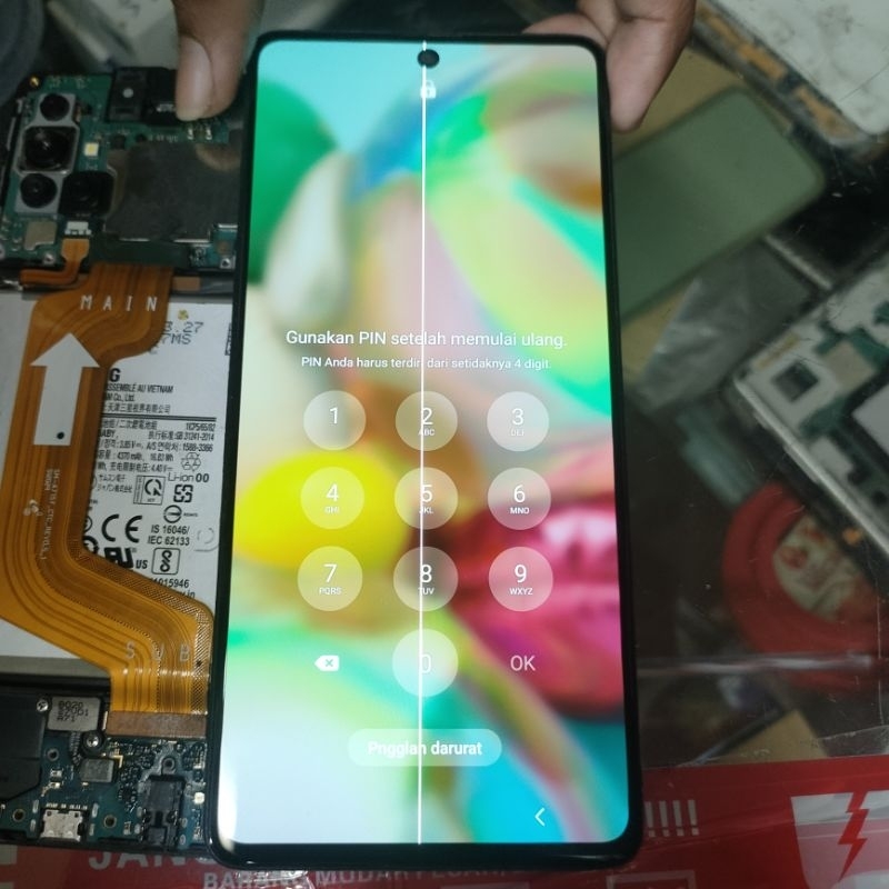 Lcd Samsung A71 ori Copotan Minus