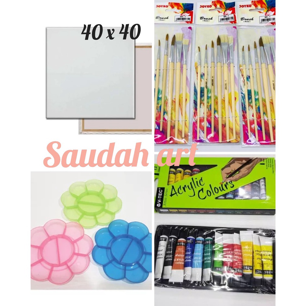 

BIG PROMO Paket kanvas Lukis kanvas 4x4paletkuascat akrilik