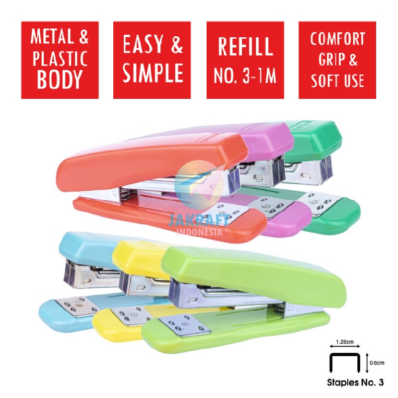 

LIMIT 1 Pcs Stapler Hekter Besar Kantor Bisnis JOYKO HD5CL Besi Refill Isi Staples No3