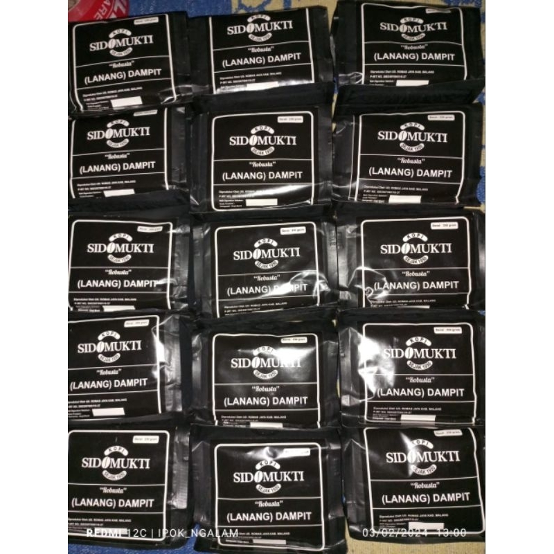 

Kopi Lanang Robusta Dampit 1 sak/ 5kg/ 250gr x 20 kantong/ pouch