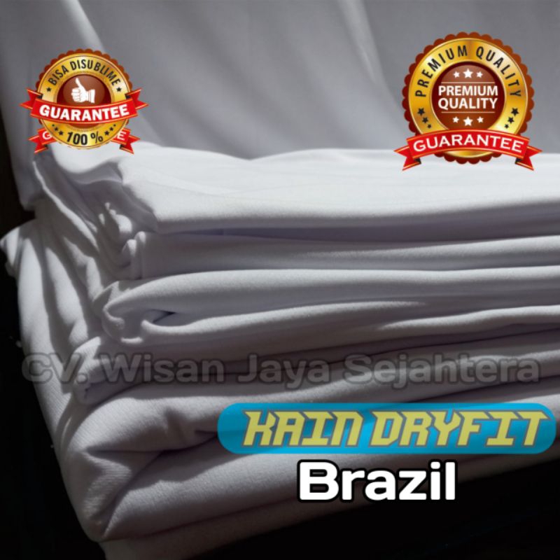 Bahan Kain Jersey Dryfit Brazil Warna Putih Kiloan (Nyarung)