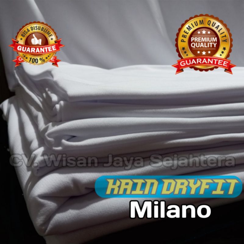 Bahan Kain Jersey Dryfit Milano Warna Putih Kiloan (Nyarung)