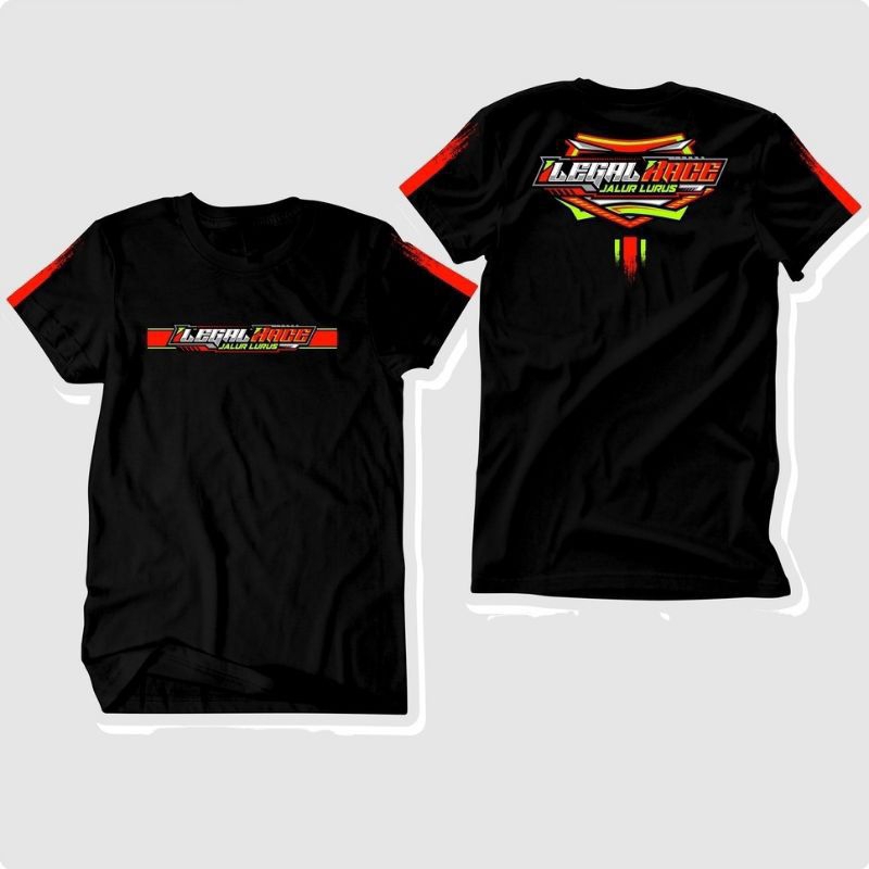 Kaos Ilegal Race / Baju t-shirt Jalur Lurus ~ Free sticker