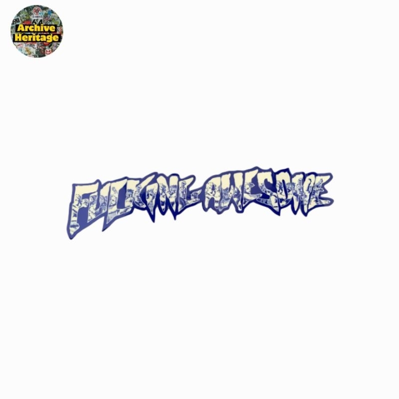 

sticker Fucking Awesome blue white logo stiker clothing brand skateboard