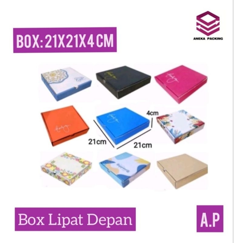 

Box 21x21x4 cm ( Lipat Depan)/Kardus/Hampers/Packing/