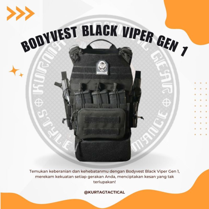KURTAG - Durhaim Black Viper Body Vest Anti Peluru