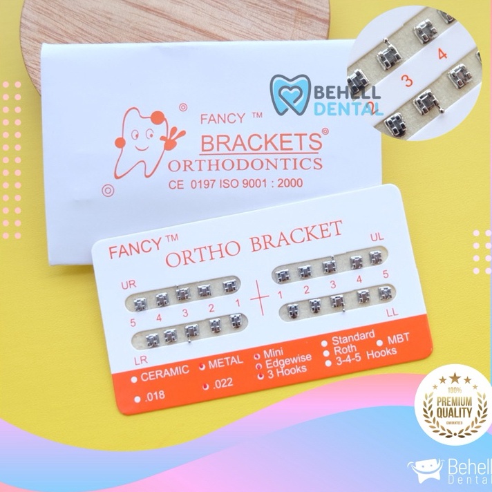 Bonus BRACKET BEHEL METAL FANCY OREN 22 HOOK 3 MINI  Kawat Gigi Metalic Amplop Orens Orange  Braces 