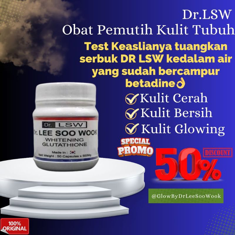 DR LSW WHITENING GLUTATHIONE Kapsul Pemutih ORIGINAL KOREA Obat Pemutih Kulit Badan 50 Kapsul