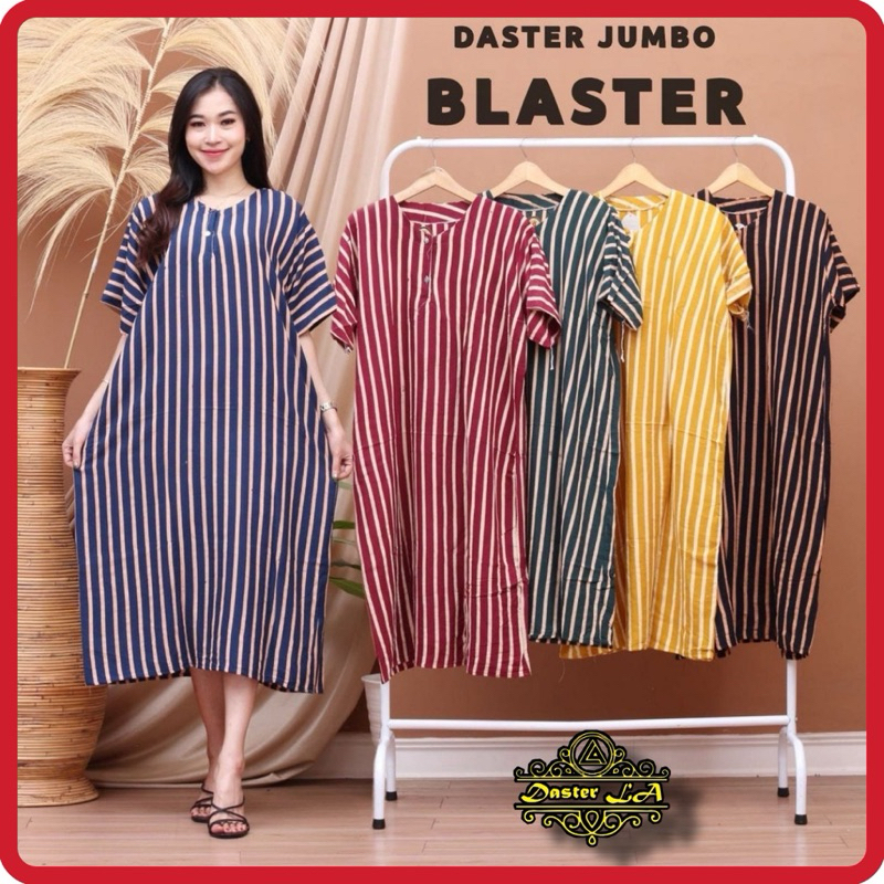 DASTER SALUR JUMBO BIG SIZE WANITA MOTIF SALUR GARIS GARIS DRESS MIDI DRESS RESLETING DEPAN DRESS LE
