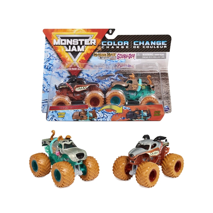 Monster Jam Official Monster Mutt Rottweiler vs Scooby Doo Color-Changing Diecast
