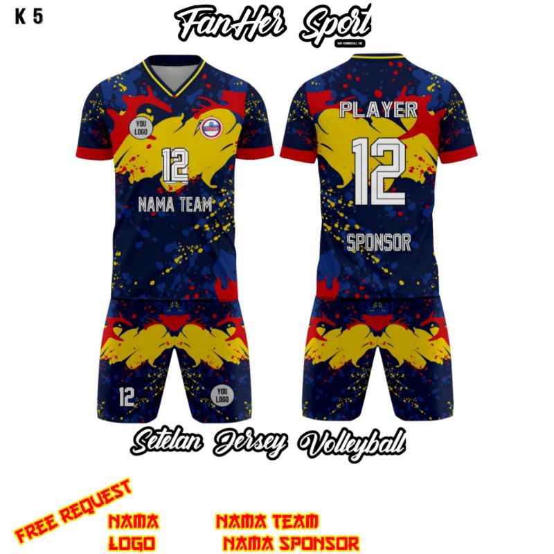 setelan Jersey voli volly volleyball full printing // setelan Jersey olahraga voli volly volleyball 
