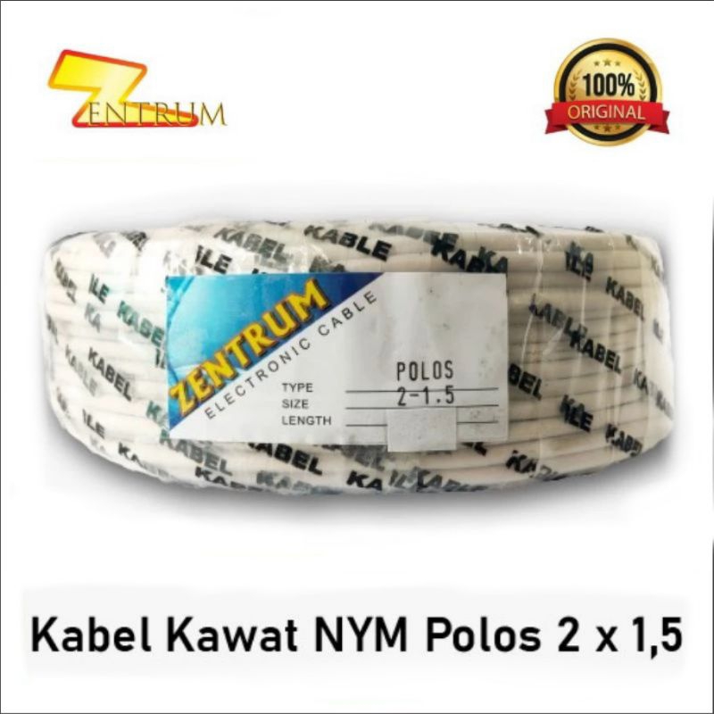 KABEL LISTRIK ZENTRUM KAWAT NYM 2X1.5(50 yard)