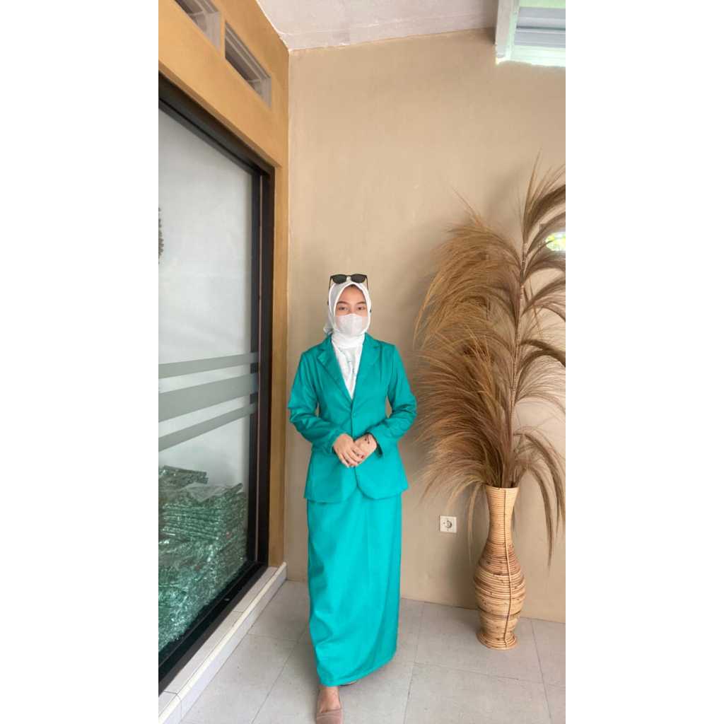 Setelan Fatayat NU Warna HIjau Toska Jas Fatayat NU