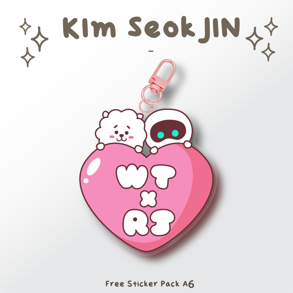 Gratis Sticker Gantungan kunci Wotteo x RJ Acrylic