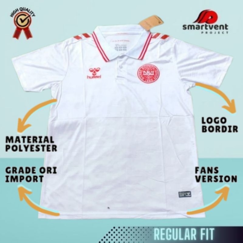 Jersey Bola Denmark Away Grade Ori High Quality EURO 2024