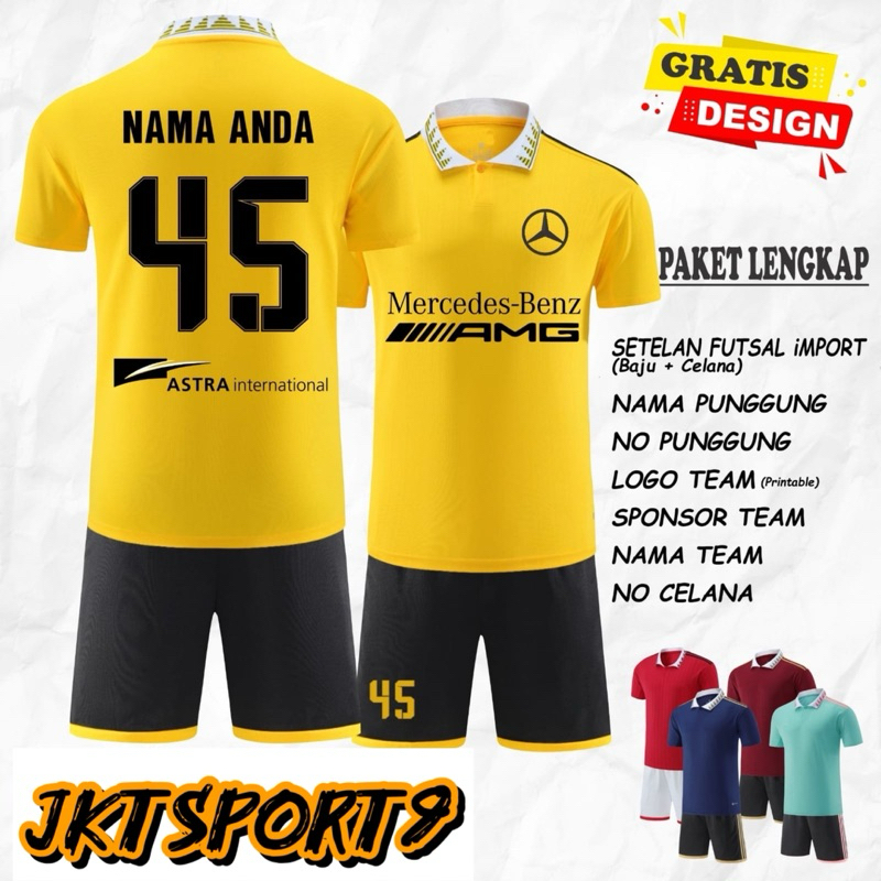 SETELAN JERSEY FUTSAL A.D. KERAH KANCING POLOS27 M-XL 2024 JKTSPORT9 / BAJU FUTSAL IMPORT GRADE O.R.