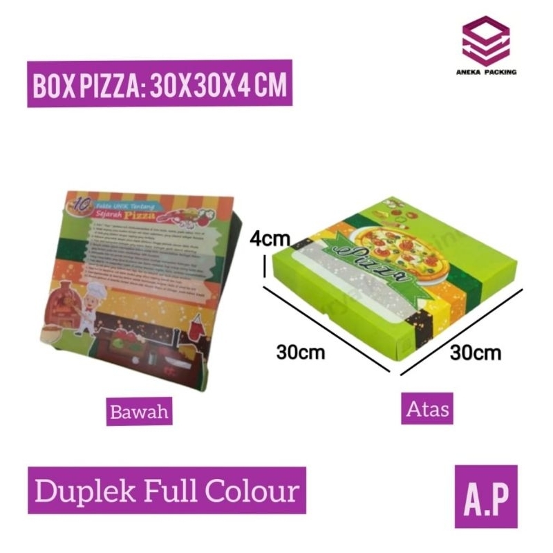 

Box pizza 30x30x4 cm(Duplex Full colour)/Hampers/Kardus/pizza