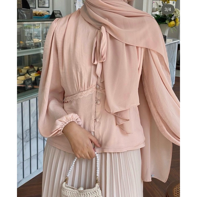 qord korean blouse pink