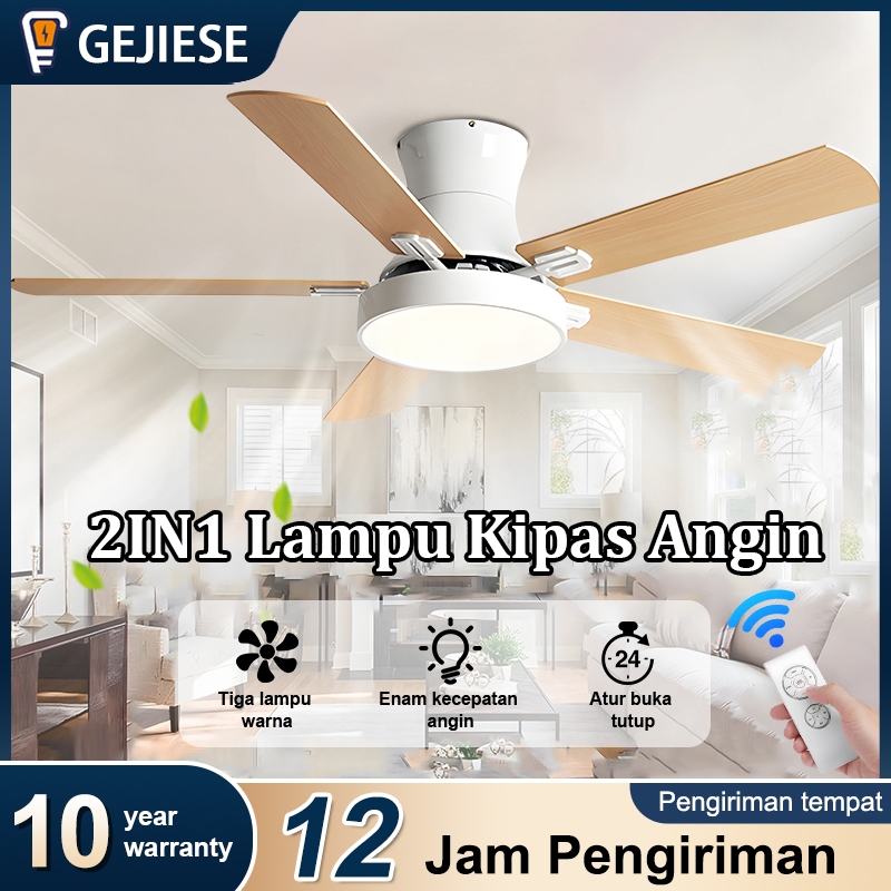 COD lampu kipas angin lampu kipas angin gantung plafon lampu kipas angin ukuran besar 42/48 inci lam