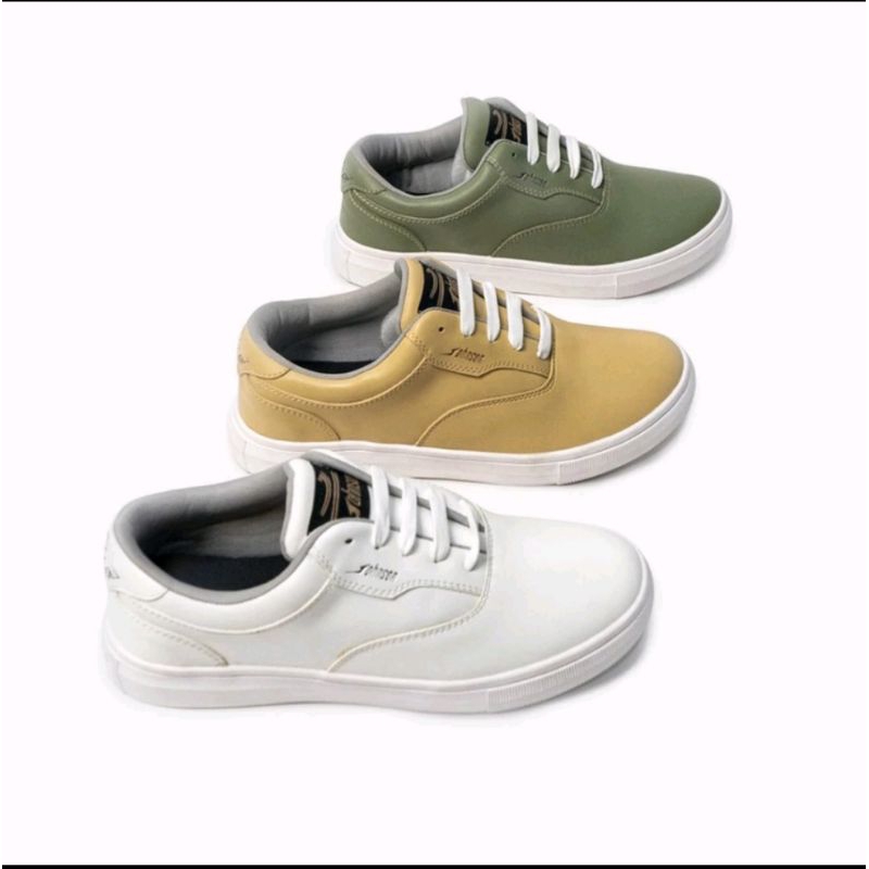 Sepatu Sneakers Casual Meta - Johnson Original Sepatu Casual Putih Cream Hijau