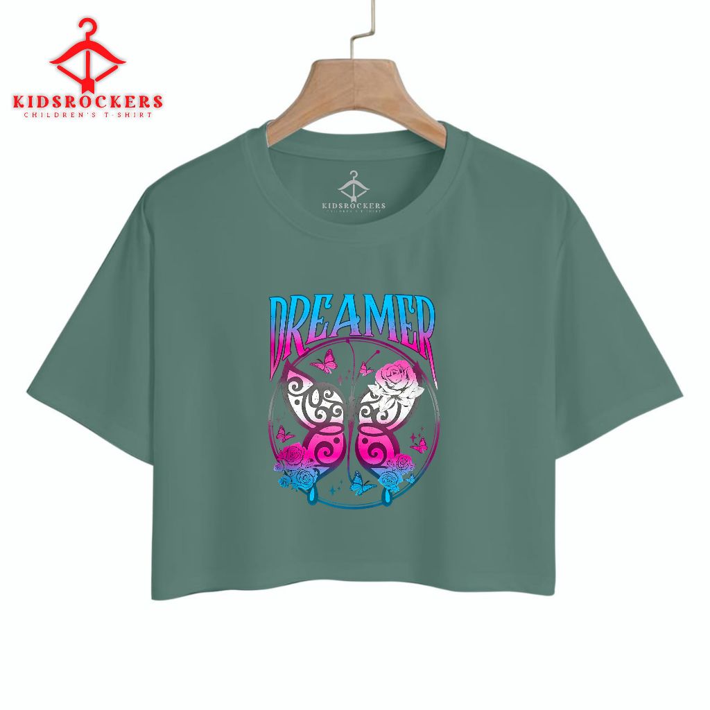 Ivanka Clothing t-shirt Crop top Dreamer Butterfly kaos wanita bahan katun 24s kualitas distro