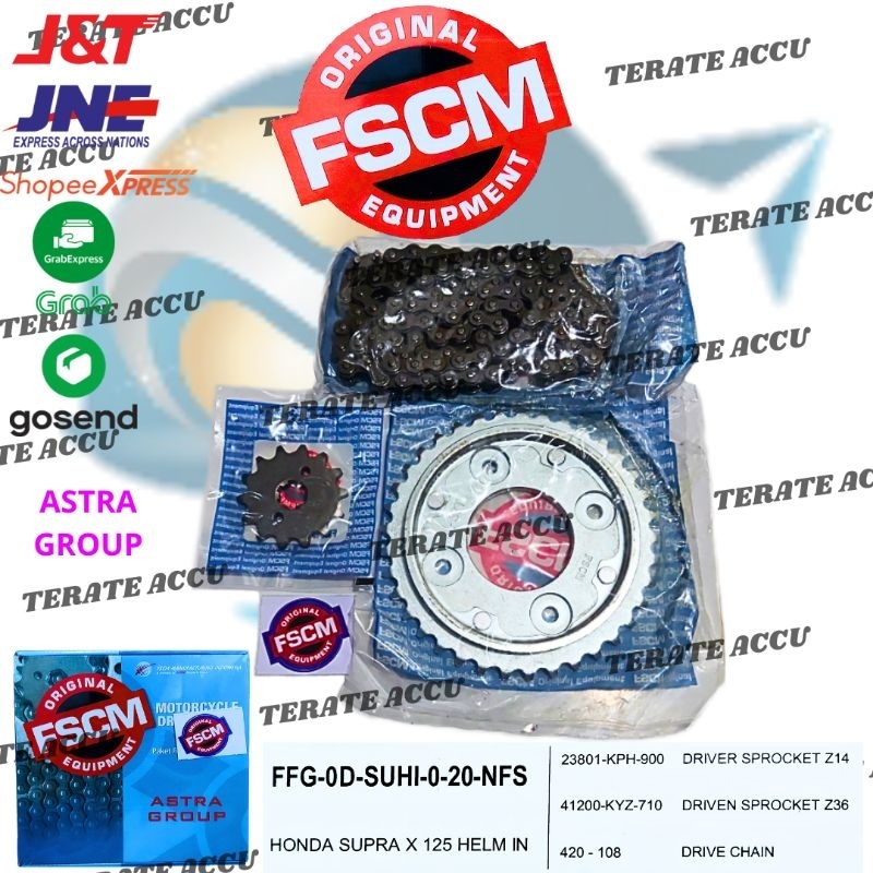 Gear Set Rantai Motor FSCM Supra X 125 Helm in Astra Otopart Group
