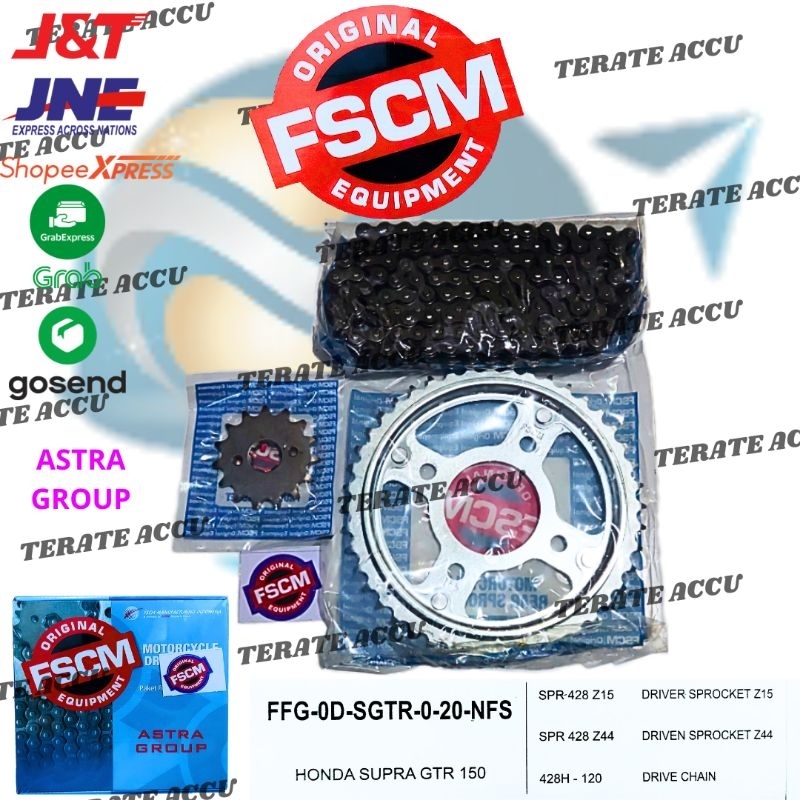 Gear Set Rantai Motor FSCM Supra GTR 150 Astra Otopart Group