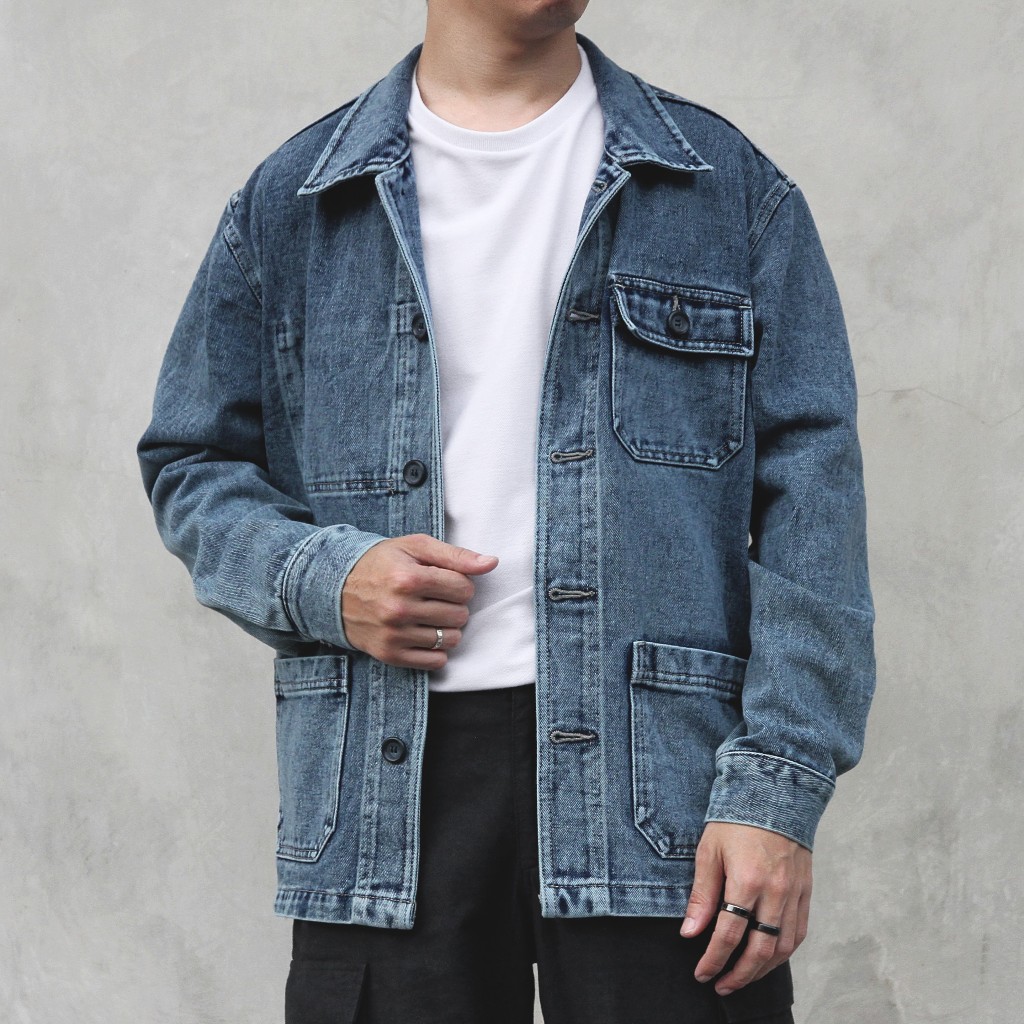 Russell Denim Work Jacket Blue Washed [ Jaket Work Denim Pria ]