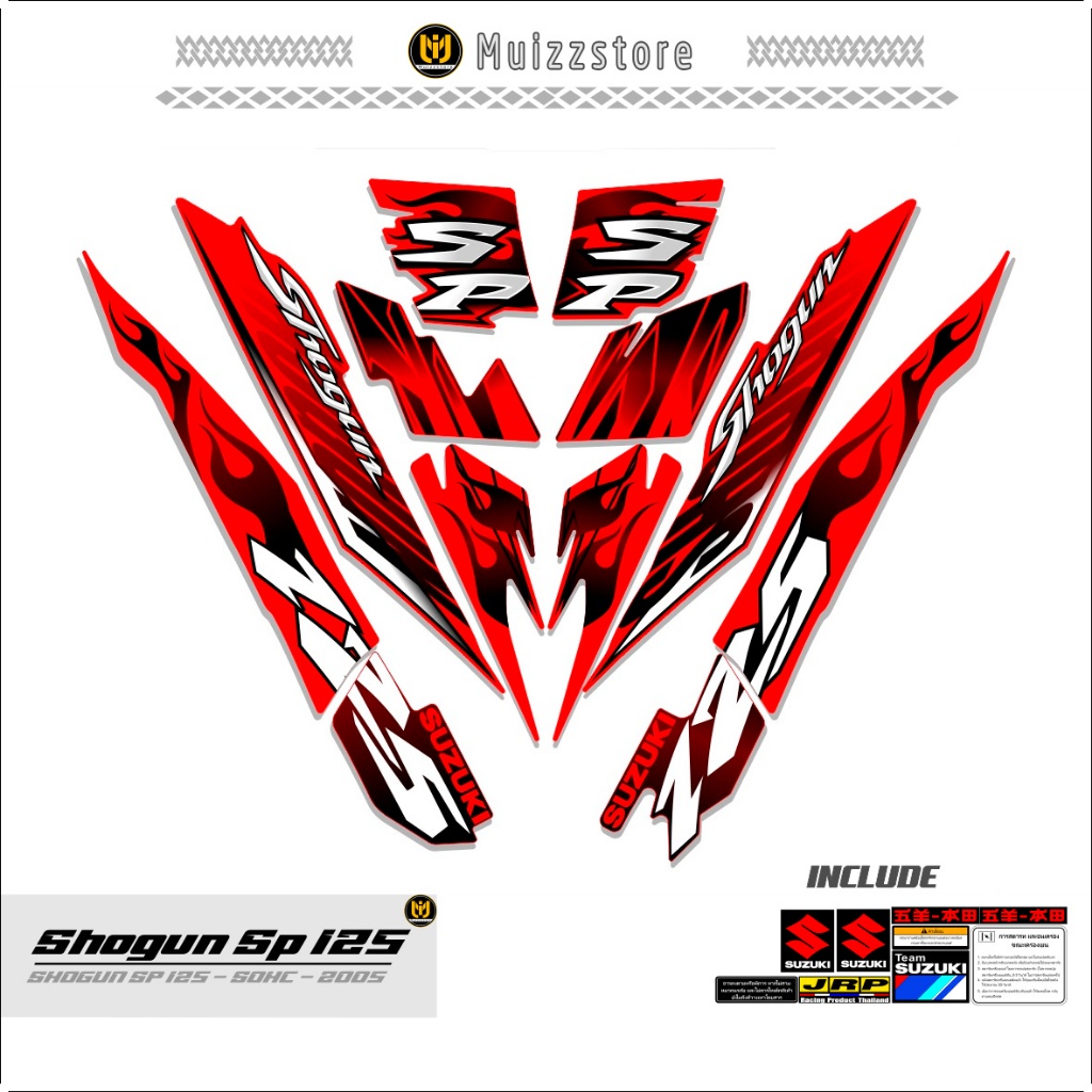 STICKER MOTOR SHOGUN SP125 / MOTIF 9 / SHOGUN 125SP / STRIPPING VARIASI SHOGUN / VIRAL MUIZZSTORES