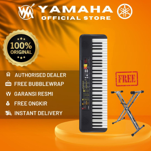 Yamaha Keyboard PSR F52 + Gratis Adaptor + Stand Book & Stand Keyboard