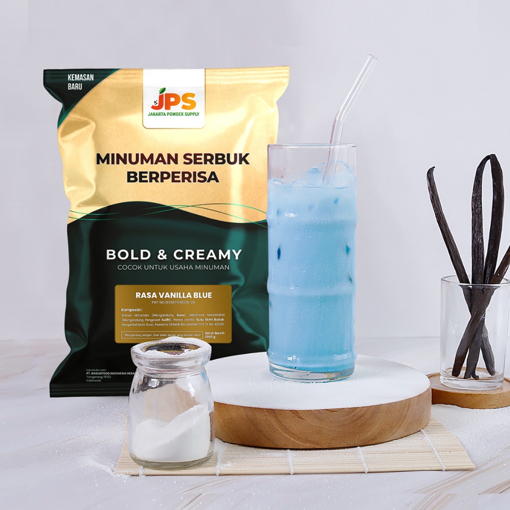 

JPS Plain Vanilla Blue 1 kg Bubuk Minuman Premium Tanpa Gula / Serbuk Berperisa / Jakarta Powder Supply