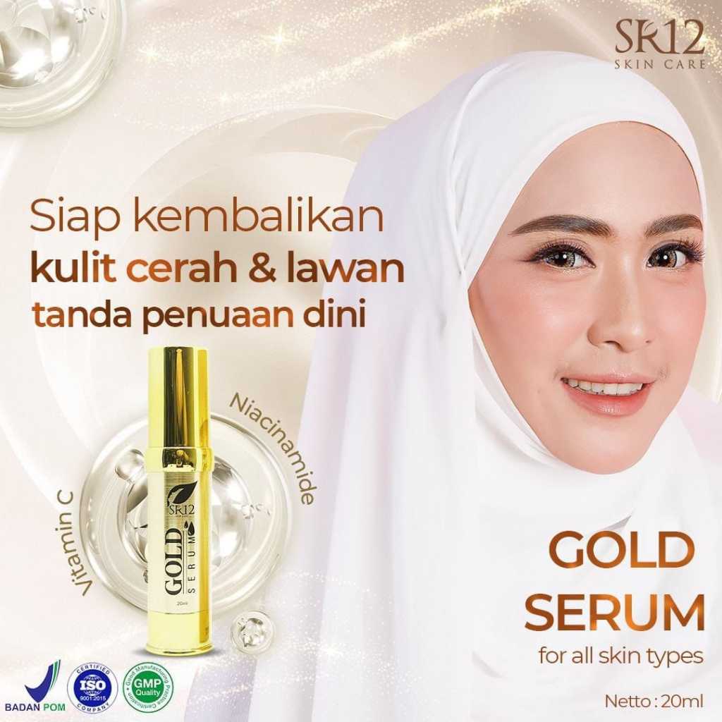 SR12 Skincare  Serum Gold Serum Antiaging Menghilangkan Flek Hitam Bekas Jerawat Anti Kerutan Mencer