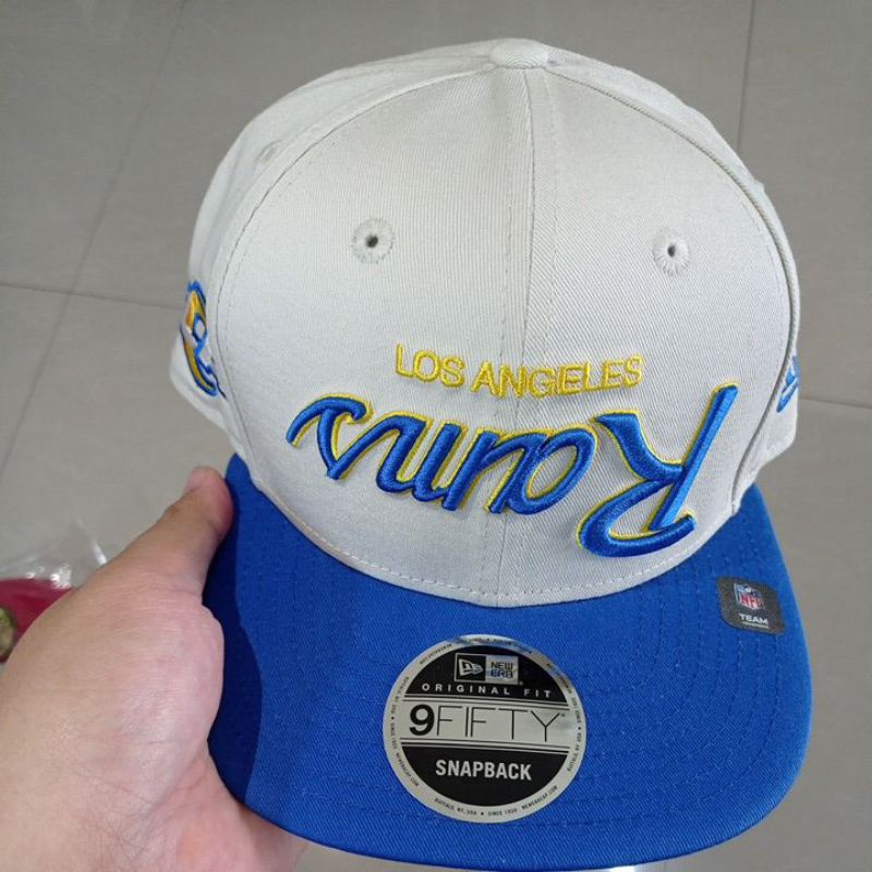 topi NEW ERA 9FIFTY LOS ANGELES RAMS original krem biru allsize