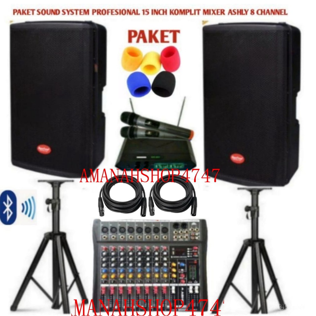 Paket sound sistem max15rc max 15 rc plus mixer Ashly