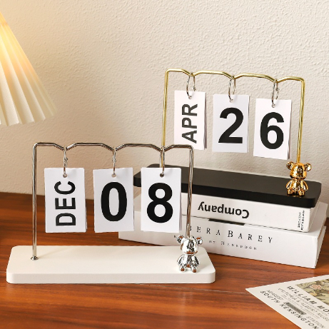 

desktop calendar creative European iron metal crafts/Beruang Kalender Ornamen Ruang Tamu Ruang