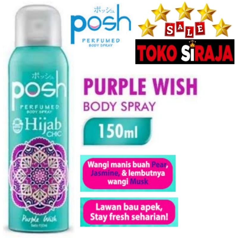 POSH GIRL BODY SPRAY HIJAB CHIC PURPLE WISH 150 ML / DEODORANT BODY SPRAY POSH PURPLE WISH 150ML