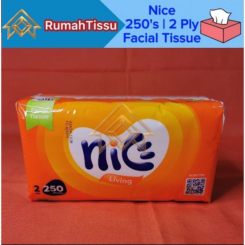Tisu NICE Facial Tissue 250 Sheets 2 Ply NICE 500 Helai 2 Ply Murah Grosir Promo