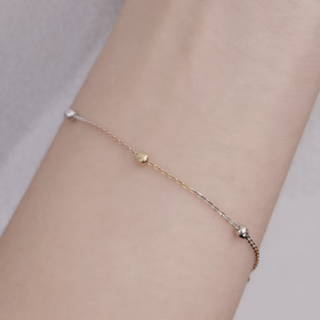 GELANG JEDAR UBS 1 layer kombinasi 3 warna emas asli ubs