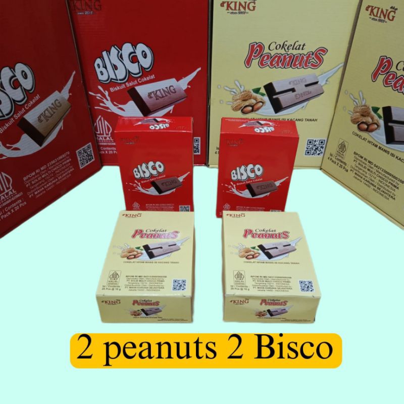 

Cokelat Bisco(Biskuit Coklat) mix Coklat kacang tanah (Peanuts) Cokelat Hitam manis d'KING