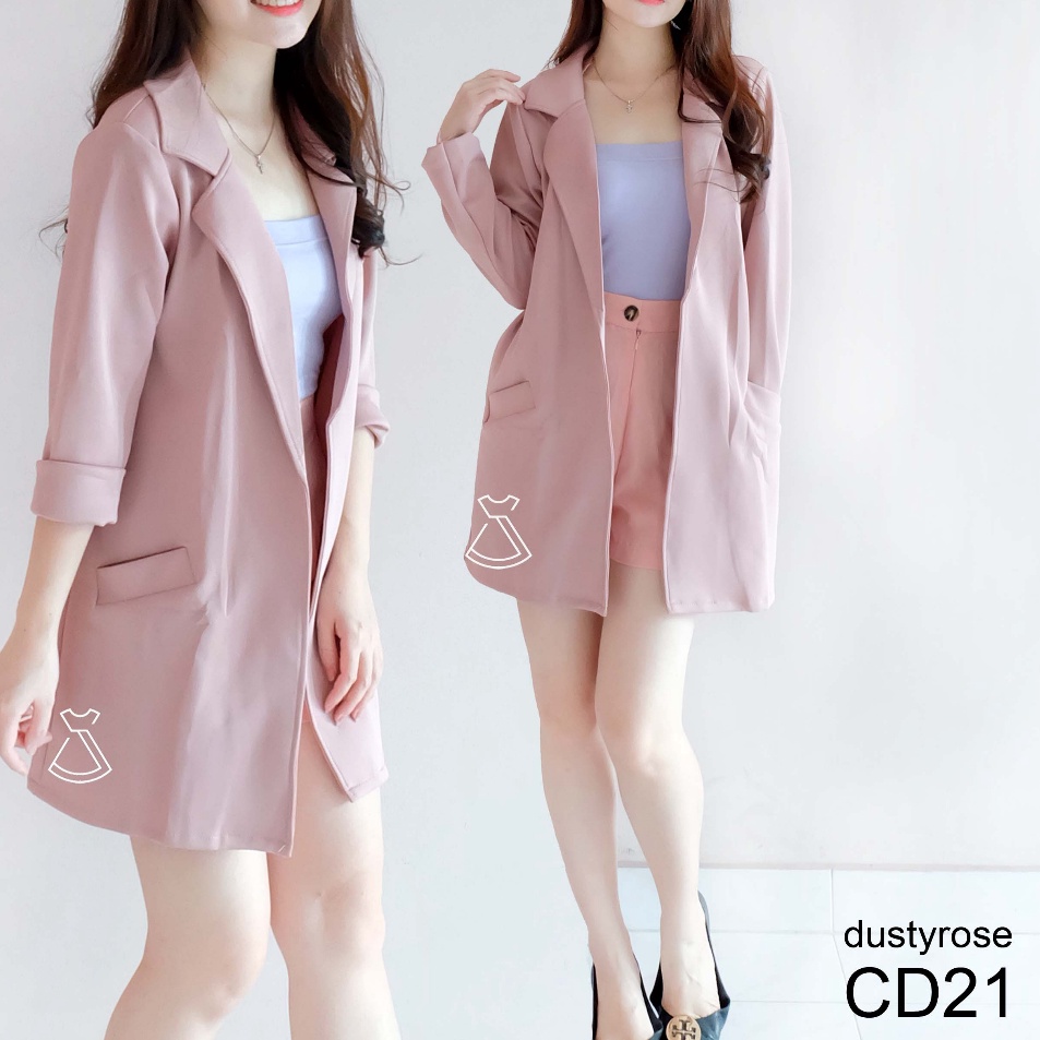 Update Terheboh  CD21  OUTER BLAZER BASIC SCUBA ATASAN KERJA WANITA OUTER POLOS MURAH