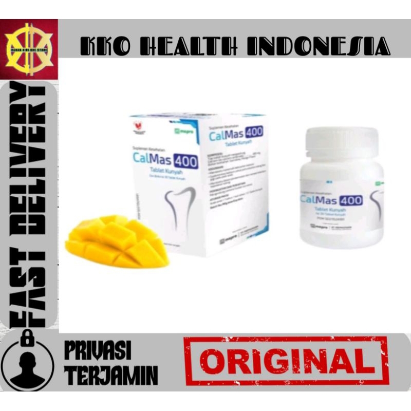 Calmas 400 isi 30 Tablet Kunyah Kalsium Peninggi Badan dan Pertumbuhan Gigi Anak