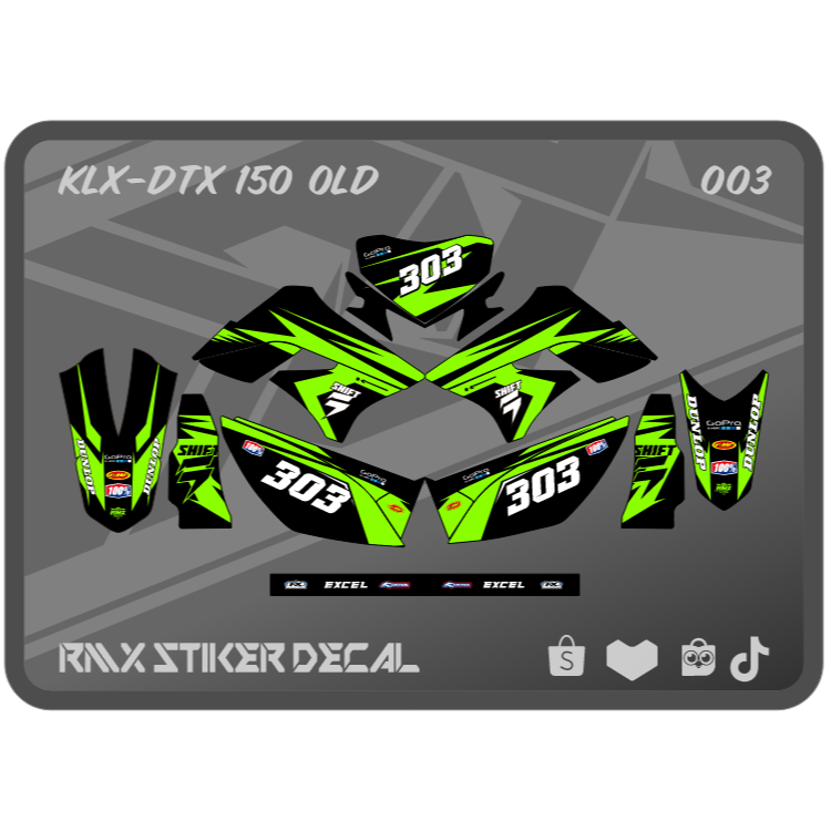 STIKER KLX 150 S/L FULLBODY (003) STICKER DECAL DEKAL D-TRACKER DTRACKER DTX LAMA OLD 2009 2010 2011